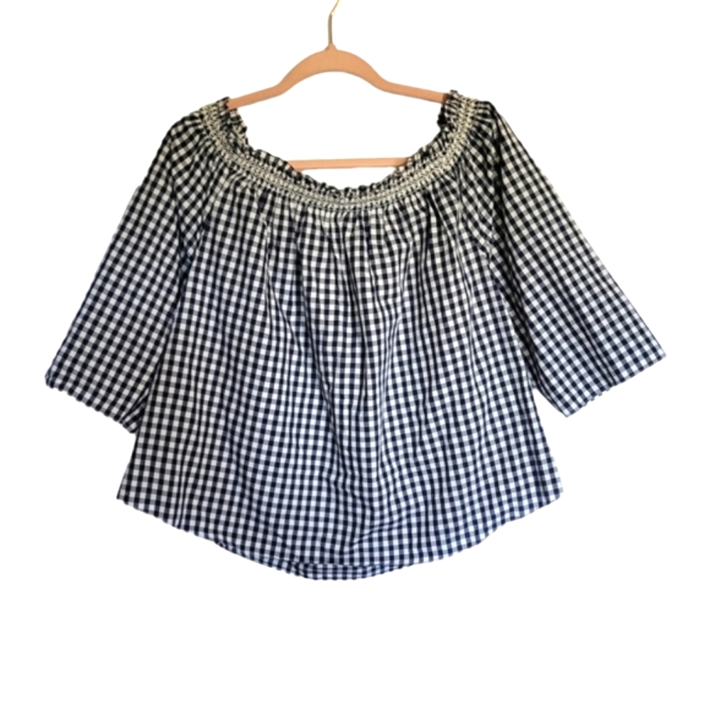 Madewell Gingham Over The Shoulder Top - Picture 2 of 5